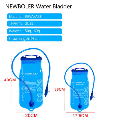 NEWBOLER Water Bladder Water Reservoir Hydration Pack Storage Bag BPA Free - 2L 3L Running Hydration Vest Backpack