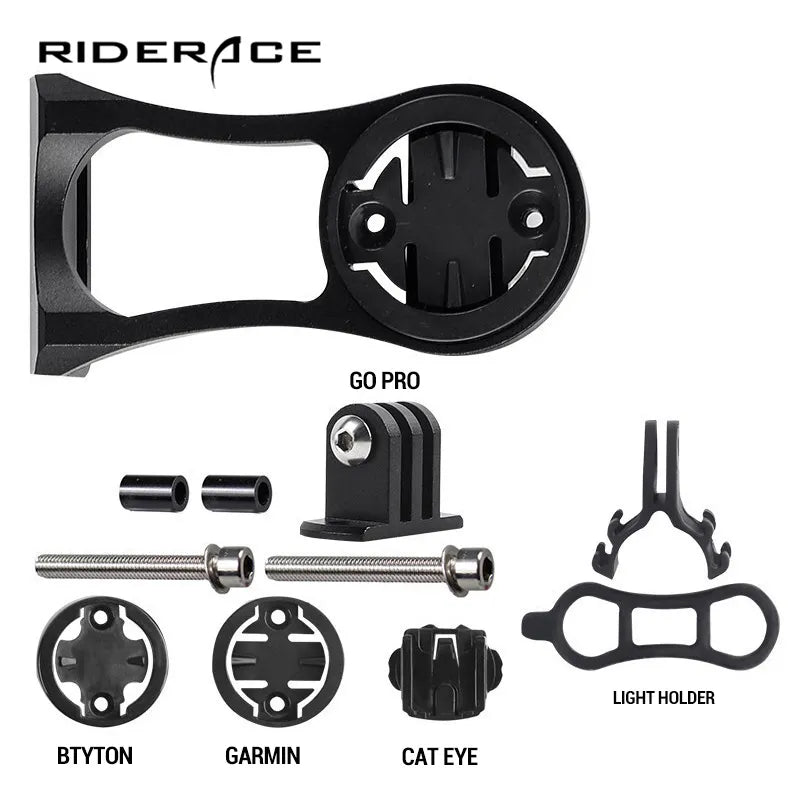 RIDERACE Bicycle Computer Camera Holder Aluminum Alloy Bike Handlebar Mount Equipment Mountain Road Cycling Bracket for Garmin