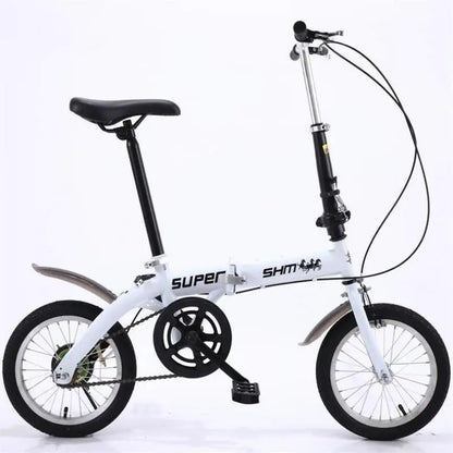 OUTUP 14-inch Folding Bicycle Adult Folding Bike Portable Ultralight Bicycle Single Speed Variable Speed Driving Bicycle