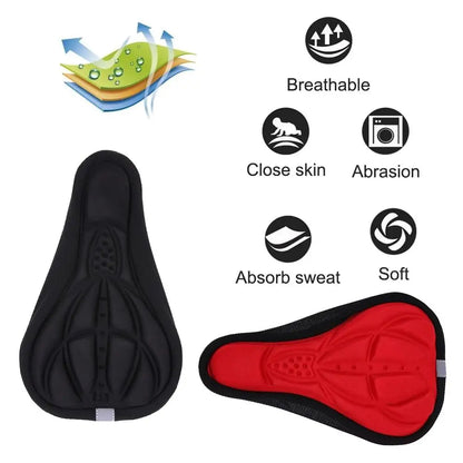 Bicycle Saddle 3D Soft Cycling Seat Cover MTB Mountain Bike Thickene Sponge Pad Outdoor Breathable Cushion Bike Accessories