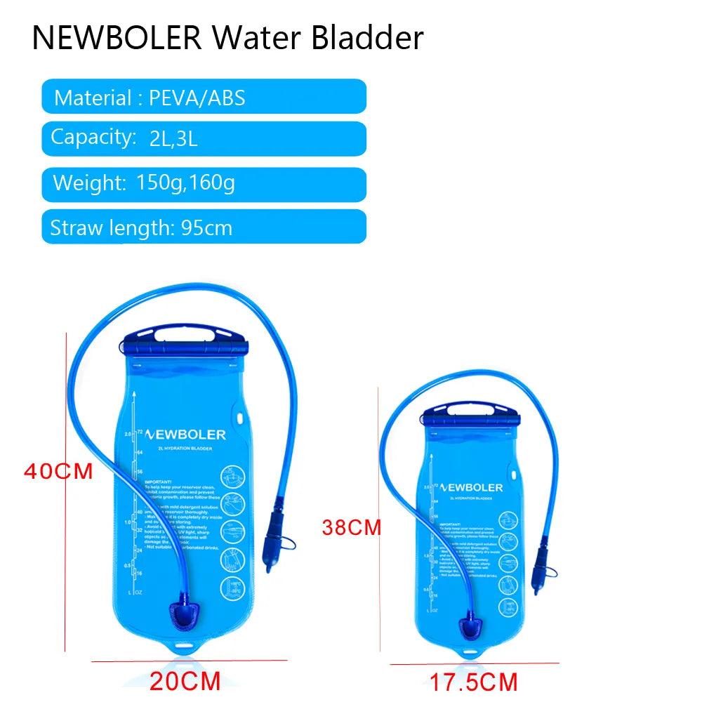 NEWBOLER Water Bladder Water Reservoir Hydration Pack Storage Bag BPA Free - 2L 3L Running Hydration Vest Backpack